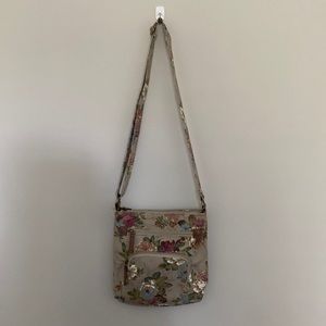 Tan floral bag